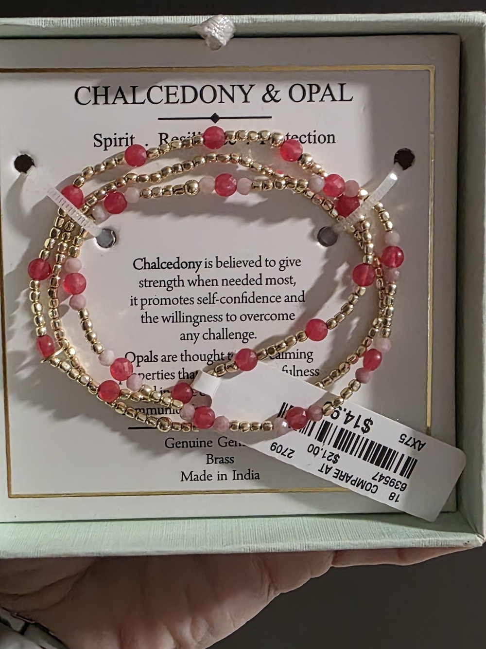 Pink and Gold Beaded Bracelet Set